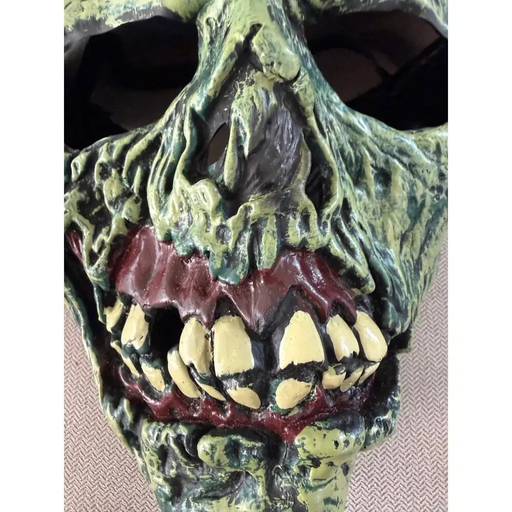 Zombie Skull Mask Green Undead Skeleton Full Face Halloween Horror Costume